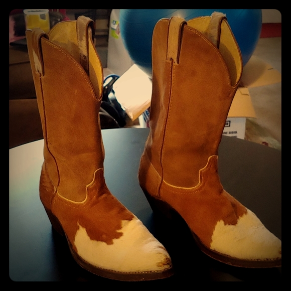 Shoes - Vintage Calf Skin Cowboy Boots Women's Size 11